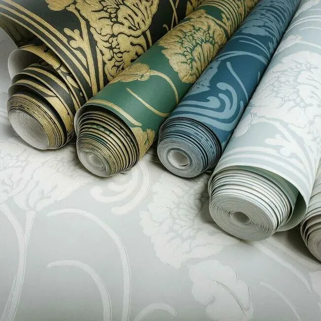 York Wallcoverings Nouveae Damask Green Wallpaper - SKU CA1566