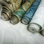 York Wallcoverings Nouveae Damask Green Wallpaper - SKU CA1566