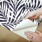 York Wallcoverings Oahu Fronds Blue Peel & Stick Wallpaper - SKU PSW1146RL