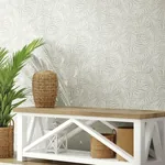 York Wallcoverings Oahu Fronds Cream & Off White Wallpaper - SKU CV4436