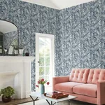 York Wallcoverings Oahu Fronds Navy & White Wallpaper | Wallpaper Twins York Wallcoverings Oahu Fronds Navy & White Wallpaper - SKU CV4432