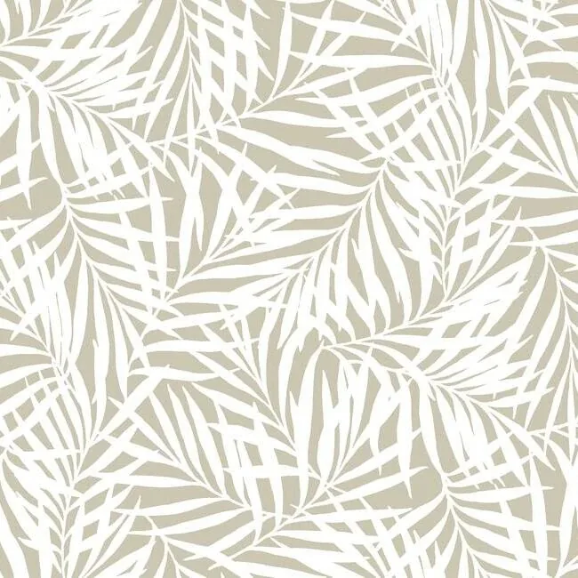 York Wallcoverings Oahu Fronds Off White Peel & Stick Wallpaper - SKU PSW1147RL