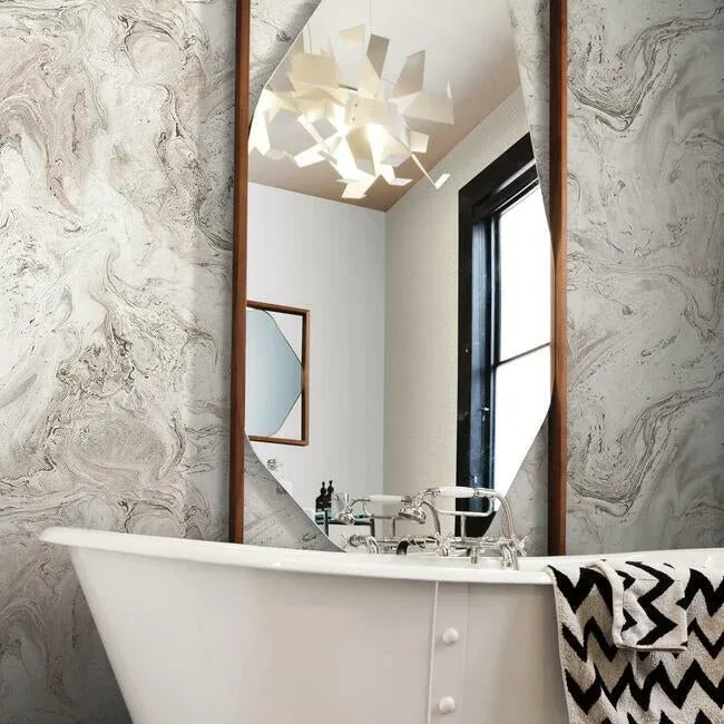 York Wallcoverings Oil & Marble Clay & Taupe Peel & Stick Wallpaper - SKU PSW1125RL