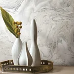 York Wallcoverings Oil & Marble White & Grey Peel & Stick Wallpaper - SKU PSW1127RL