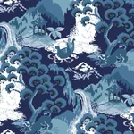 York Wallcoverings Old Peking Navy Blue Peel & Stick Wallpaper - SKU PSW1403RL
