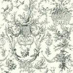 York Wallcoverings Old World Toile Black & White Wallpaper | Wallpaper Twins York Wallcoverings Old World Toile Black & White Wallpaper - SKU AT4237