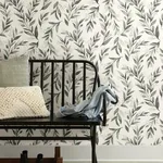 York Wallcoverings Olive Branch Charcoal Wallpaper | Wallpaper Twins York Wallcoverings Olive Branch Charcoal Wallpaper - SKU ME1537