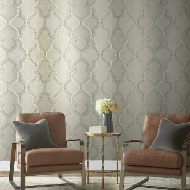 York Wallcoverings Ombre Damask Neutral Wallpaper - SKU DM4942