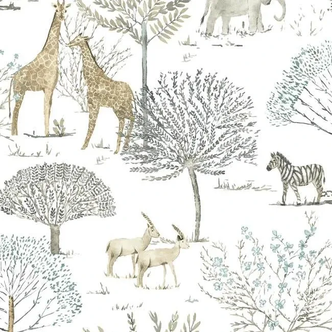York Wallcoverings On the Savanna Neutral Wallpaper - SKU KI0541