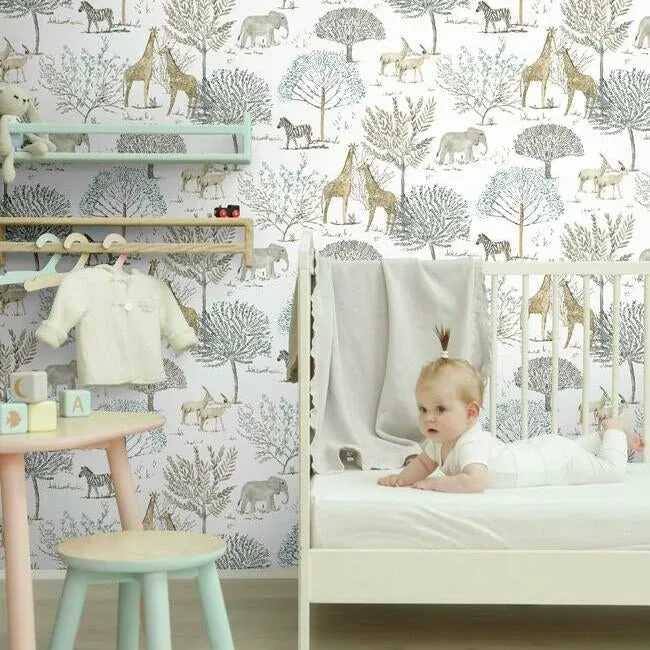 York Wallcoverings On the Savanna Neutral Wallpaper - SKU KI0541