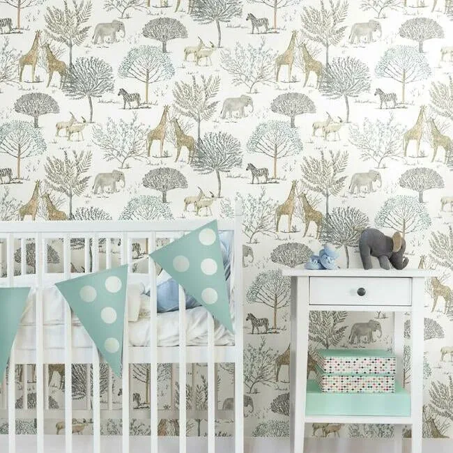 York Wallcoverings On the Savanna Neutral Wallpaper - SKU KI0541