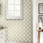 York Wallcoverings Open Trellis Gold Metallic Wallpaper - SKU SS2510