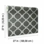 York Wallcoverings Open Trellis Grey Wallpaper - SKU AP7490