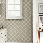 York Wallcoverings Open Trellis Taupe Wallpaper - SKU SS2508
