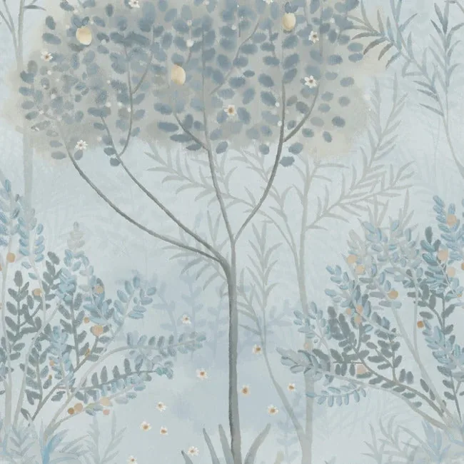 MN1820 | Orchard Blue & Grey Wallpaper