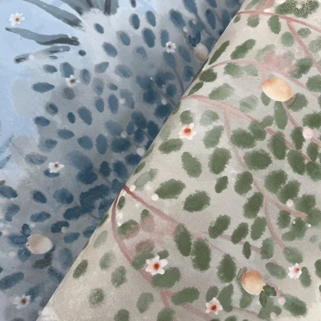 York Wallcoverings Orchard Blue & Grey Wallpaper - SKU MN1820
