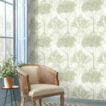 York Wallcoverings Orchard White & Green Wallpaper - SKU MN1822