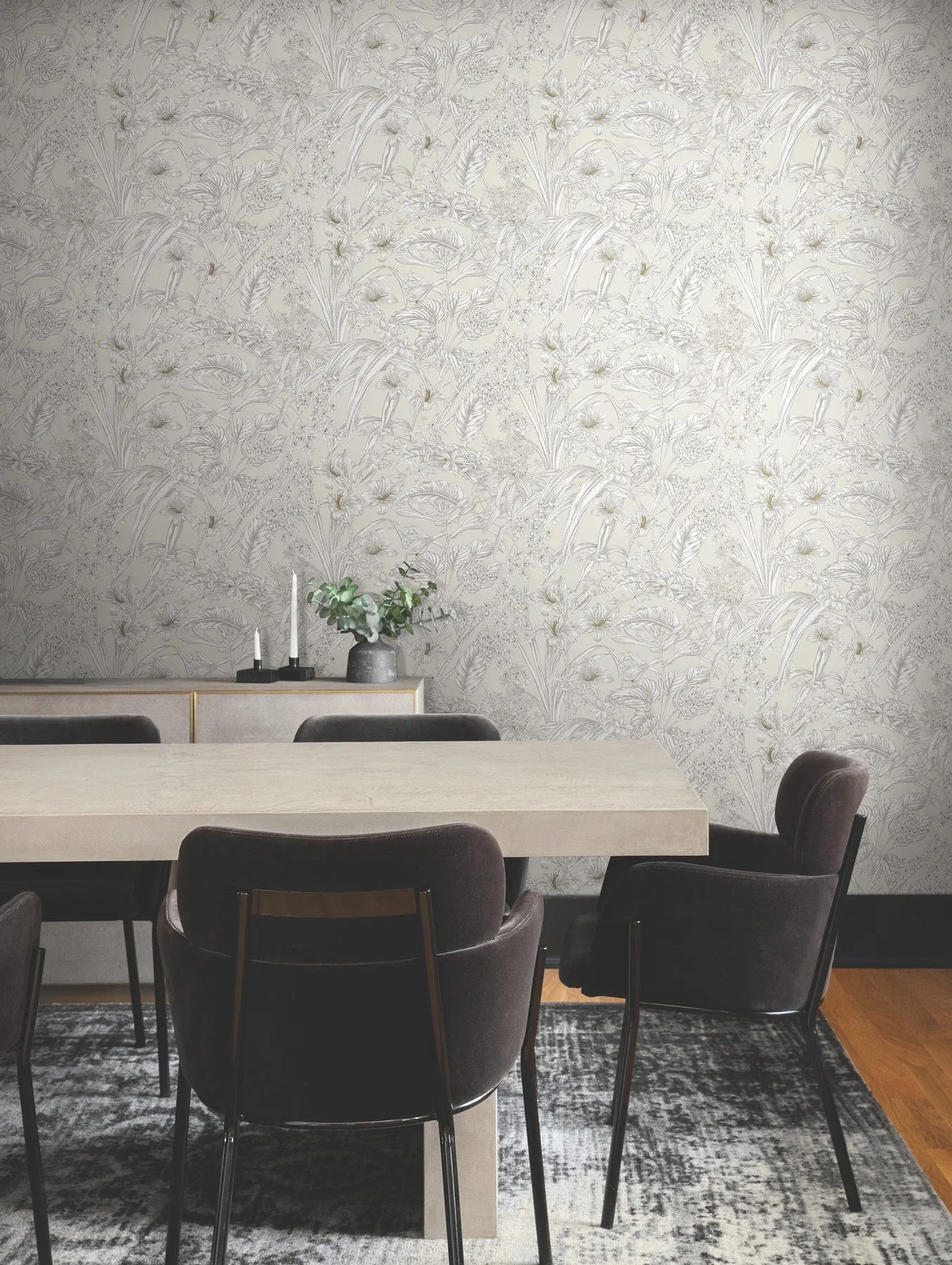 York Wallcoverings Orchid Conservatory Toile Beige & Taupe Wallpaper - SKU RT7883