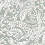 York Wallcoverings Orchid Conservatory Toile Seamist & Taupe Wallpaper - SKU RT7882