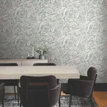 York Wallcoverings Orchid Conservatory Toile Seamist & Taupe Wallpaper - SKU RT7882