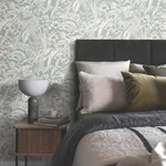 York Wallcoverings Orchid Conservatory Toile Seamist & Taupe Wallpaper - SKU RT7882