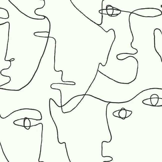 York Wallcoverings Pablo Portraits Black Peel & Stick Wallpaper - SKU PSW1053RL