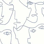 York Wallcoverings Pablo Portraits Blue Peel & Stick Wallpaper - SKU PSW1214RL