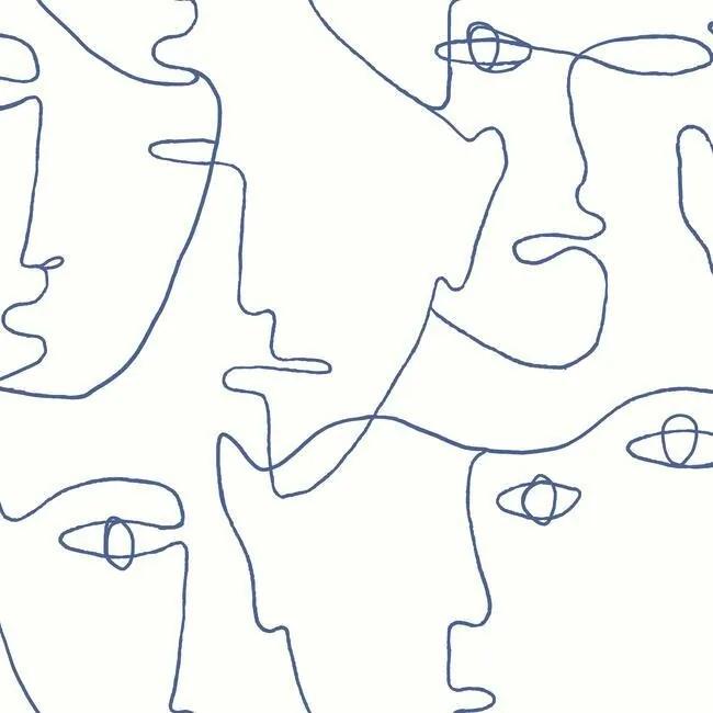 PSW1214RL | Pablo Portraits Blue Peel & Stick Wallpaper