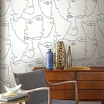 York Wallcoverings Pablo Portraits Blue Peel & Stick Wallpaper - SKU PSW1214RL