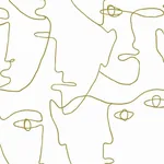 York Wallcoverings Pablo Portraits Gold Metallic Peel & Stick Wallpaper - SKU PSW1054RL