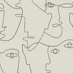 York Wallcoverings Pablo Portraits Linen & Charcoal Peel & Stick Wallpaper - SKU PSW1055RL