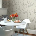 York Wallcoverings Pablo Portraits Linen & Charcoal Peel & Stick Wallpaper - SKU PSW1055RL