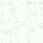 York Wallcoverings Pablo Portraits Silver Metallic Peel & Stick Wallpaper - SKU PSW1052RL