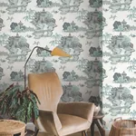 York Wallcoverings Pagoda And Sampan Scenic Seamist Wallpaper - SKU RT7904