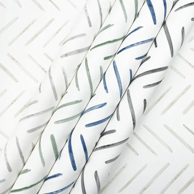 York Wallcoverings Painted Herringbone Black Peel & Stick Wallpaper - SKU PSW1525RL