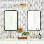 York Wallcoverings Painted Herringbone Black Wallpaper - SKU CV4454