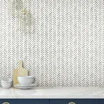 York Wallcoverings Painted Herringbone Black Wallpaper - SKU CV4454