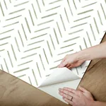 York Wallcoverings Painted Herringbone Fern Peel & Stick Wallpaper - SKU PSW1528RL