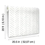York Wallcoverings Painted Herringbone Fog Peel & Stick Wallpaper - SKU PSW1527RL