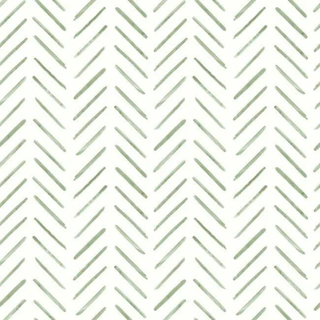 CV4452 | Painted Herringbone Green Wallpaper