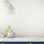 York Wallcoverings Painted Herringbone Grey Wallpaper - SKU CV4453