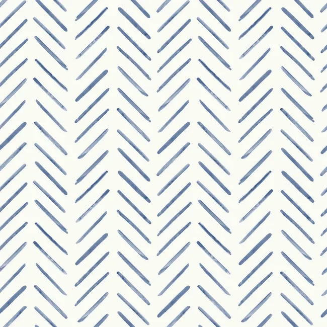 PSW1526RL | Painted Herringbone Navy Peel & Stick Wallpaper