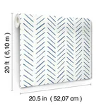 York Wallcoverings Painted Herringbone Navy Peel & Stick Wallpaper - SKU PSW1526RL