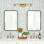 York Wallcoverings Painted Herringbone Navy Wallpaper - SKU CV4455