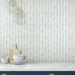 York Wallcoverings Painted Herringbone Navy Wallpaper - SKU CV4455