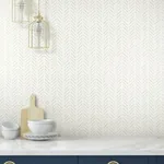 York Wallcoverings Painted Herringbone Off White Wallpaper - SKU CV4456