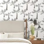 York Wallcoverings Painted Oasis Carbon & Graphite Wallpaper - SKU ZM2838