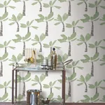 York Wallcoverings Painted Oasis Leaf Green Wallpaper - SKU ZM2839