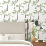 York Wallcoverings Painted Oasis Leaf Green Wallpaper - SKU ZM2839