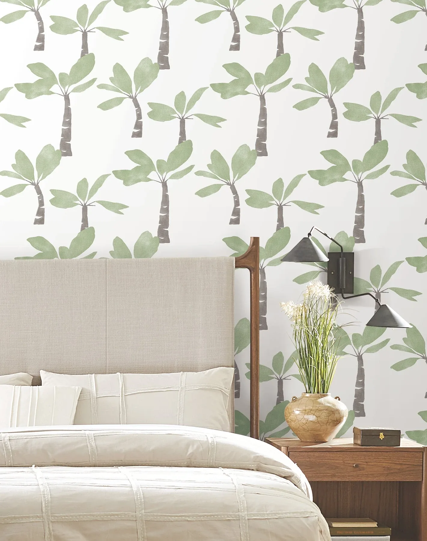 York Wallcoverings Painted Oasis Leaf Green Wallpaper - SKU ZM2839